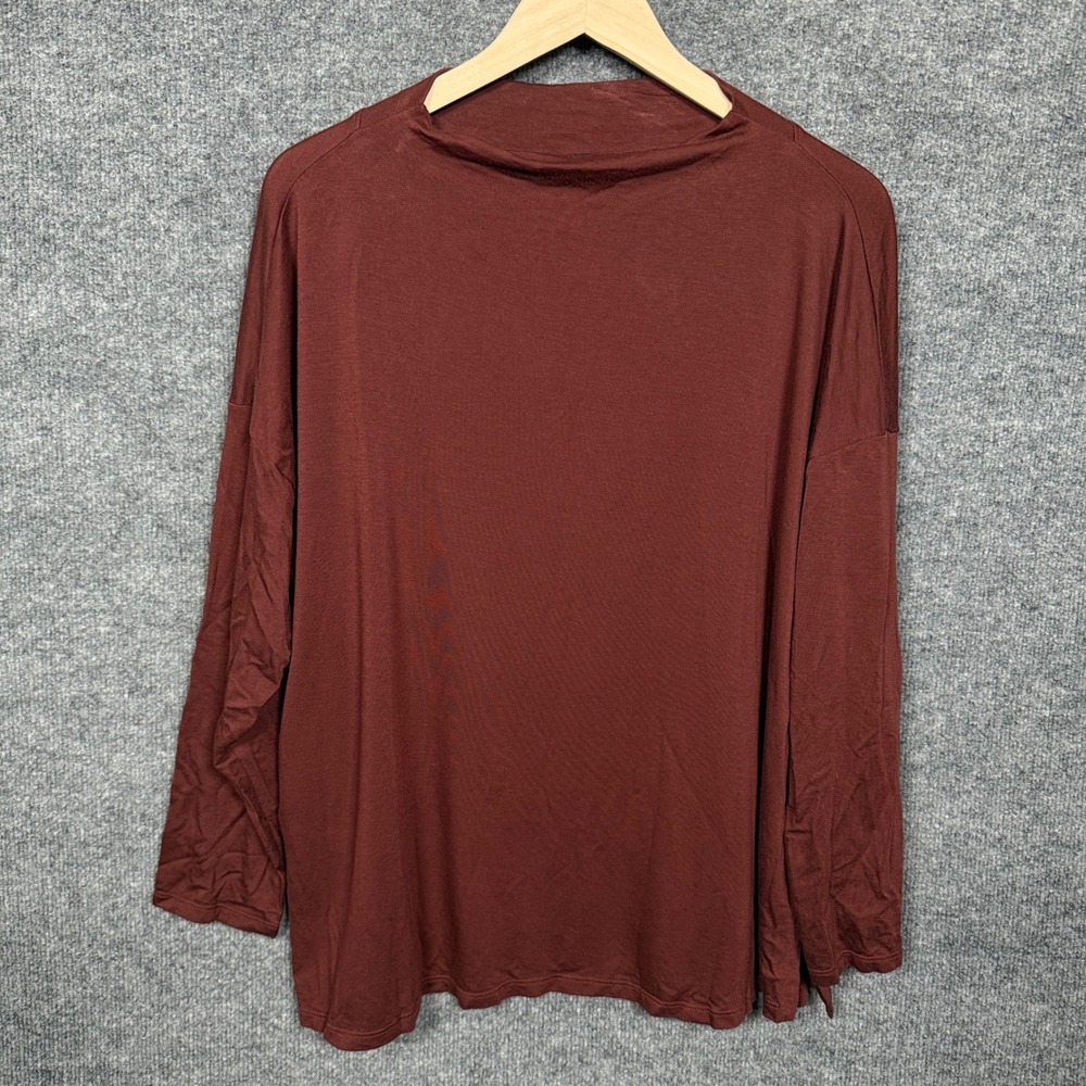 Eileen Fishier Size XL Top Shirt Brown Fine Stretch Pullover Minimalist Capsule
